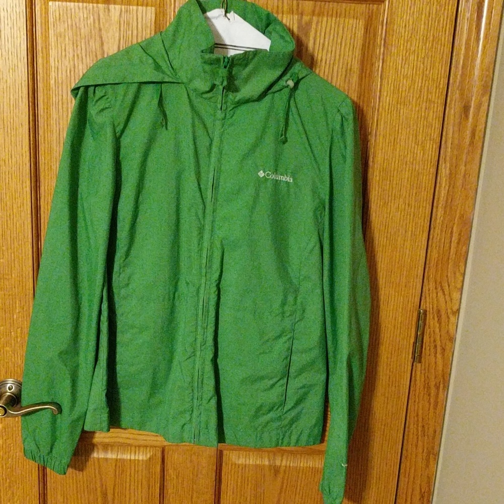 Green Columbia rain jacket